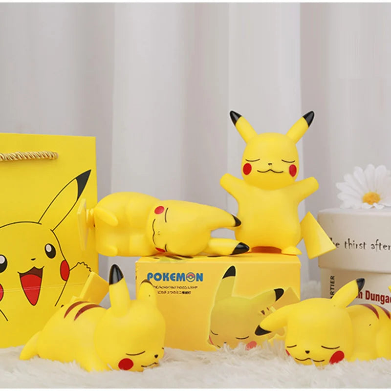 Pokemon pikachu luz noturna brilhante crianças brinquedos pokemon pikachu bonito lâmpada de cabeceira aniversário das crianças presente de natal