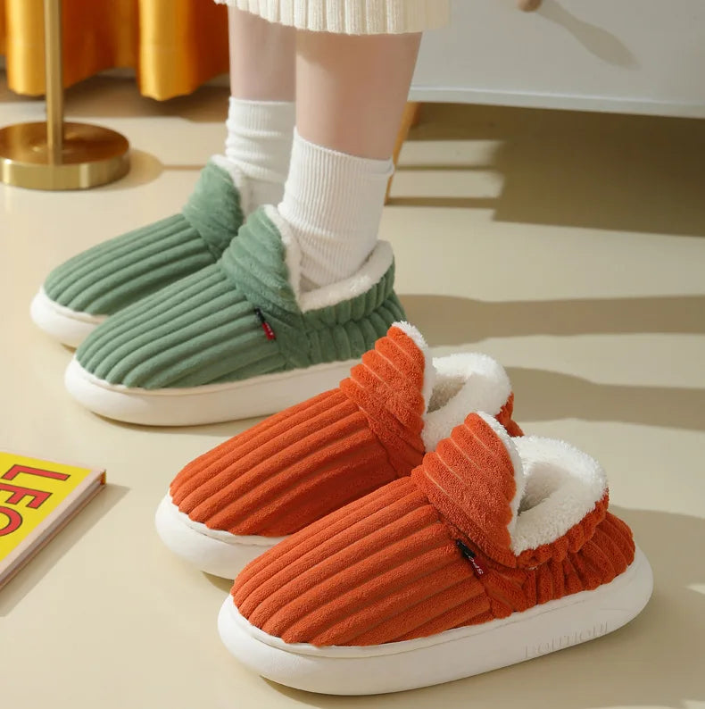 Chinelos de sola macia para mulheres inverno moda feminina chinelos de pele fuzzy de pelúcia chinelos masculinos quentes peludos sapatos de algodão