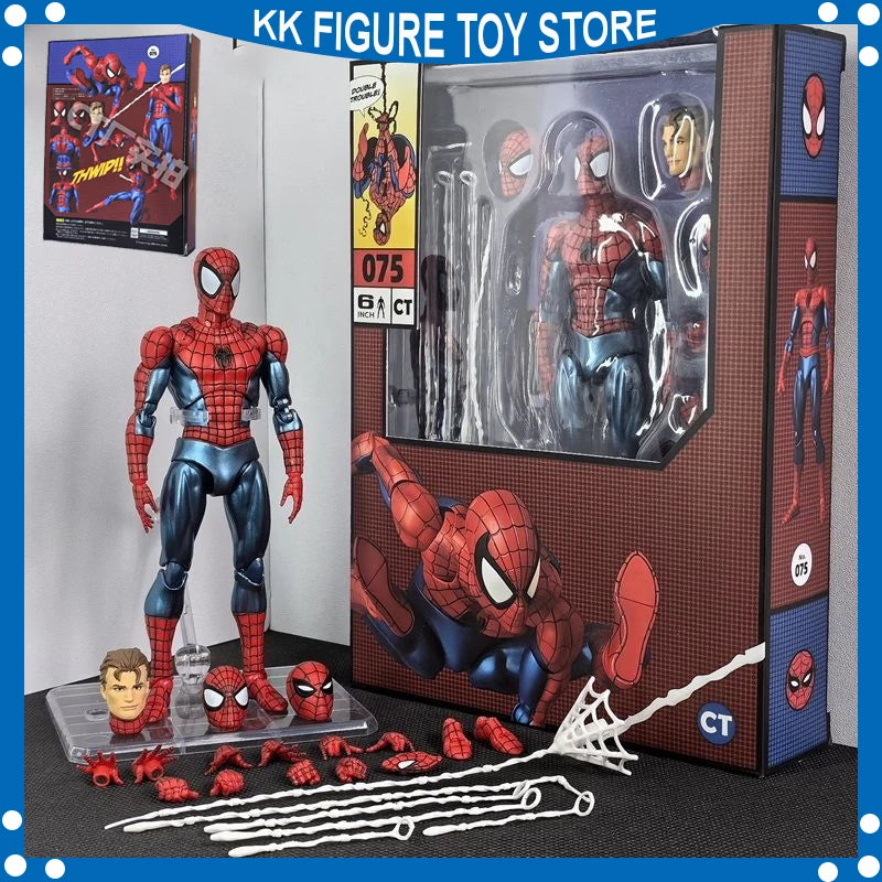 Novo ct brinquedos spiderman figura mafex 075 o incrível homem aranha quadrinhos ver mafex 185 anime figura de ação estatueta modelo presentes brinquedos