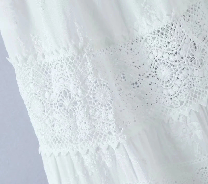 Conjunto de saia de renda vestido de verão feminino praia férias sexy algodão conjunto combinando roupas primavera branco 2 peças vestidos feminino conjunto 2025