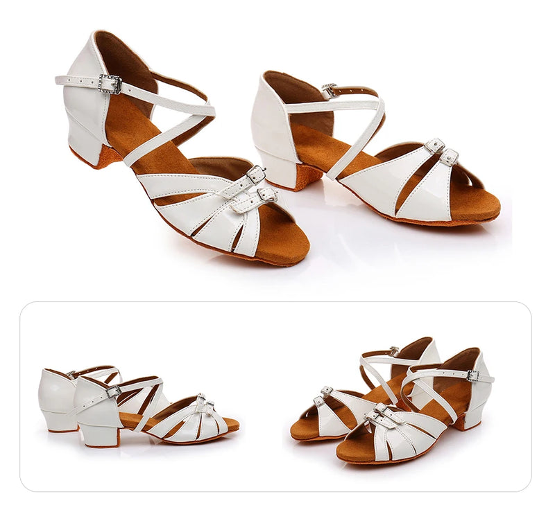 Sapatos de dança para meninas e mulheres, Sapatos latinos de salão, Modern Tango Dancing Performance Shoes, Sandálias Salsa, Salto 3,5 cm