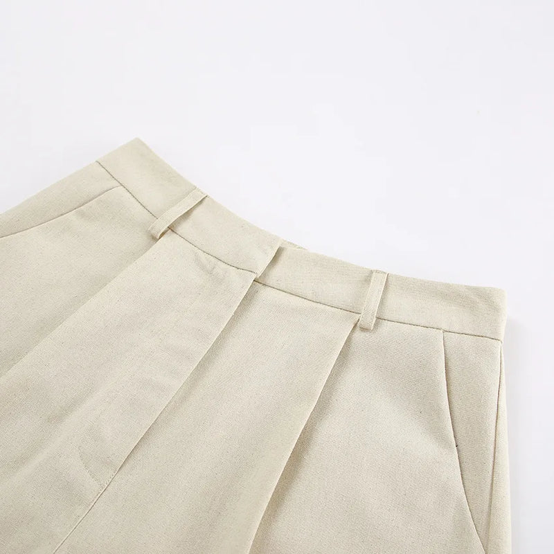 Retro Algodão Linho Treino Mulheres Two Piece Set Chic Button Vest Colete + Short Sets Ensemble Femme 2 Peças