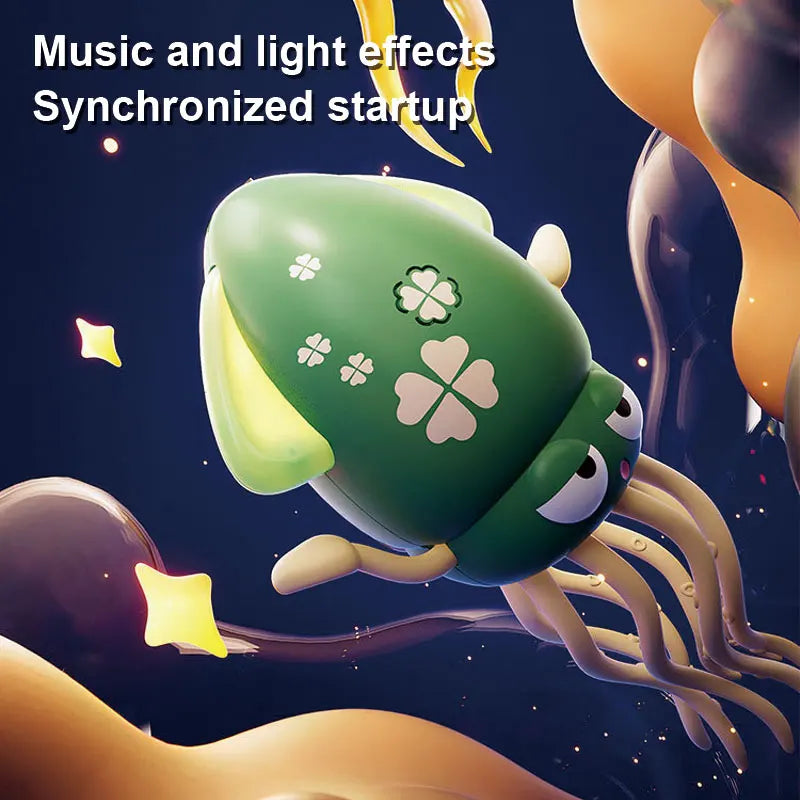1pc engraçado dança polvo brinquedo rastejando detecção automática evitar obstáculos animal de estimação eletrônico com luz de música crianças presentes de natal