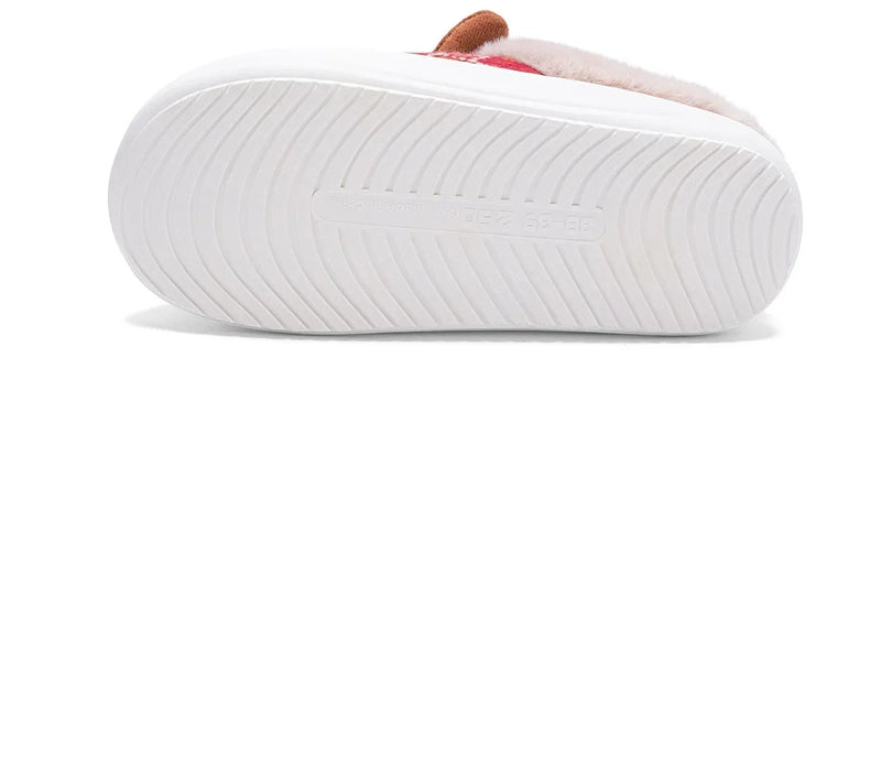 Inverno novo natal chinelos de algodão para mulher bonito dos desenhos animados cervos antiderrapante meninas interior casa sapatos moda festa slides