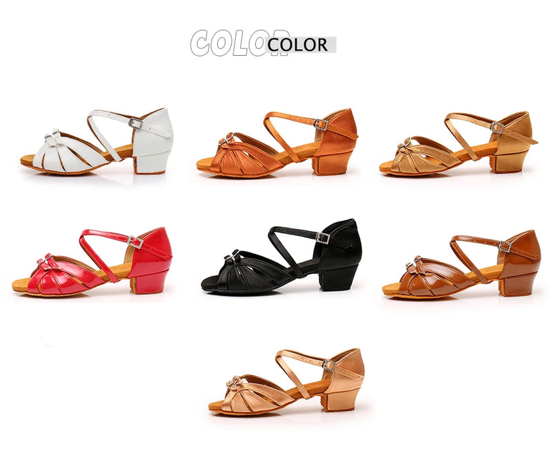 Sapatos de dança para meninas e mulheres, Sapatos latinos de salão, Modern Tango Dancing Performance Shoes, Sandálias Salsa, Salto 3,5 cm