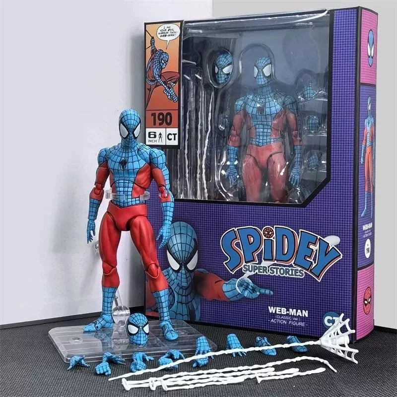 Brinquedos homem aranha mafex 185 clássico traje anime figura ver milhas morales 2099 homem-aranha figura de ação estatueta brinquedos crianças presente