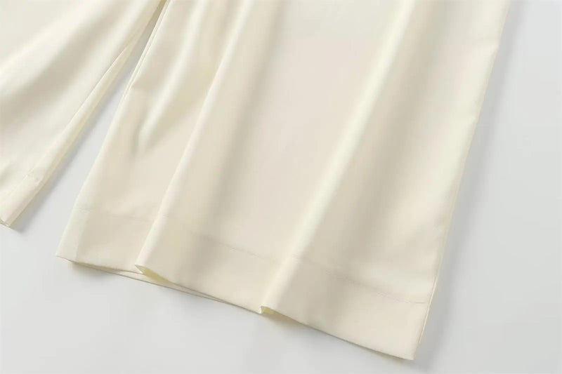 Moda feminina calças ternos sem mangas com decote em v superior com cinto calças retas define 2025 primavera verão commuter 2 peça conjunto