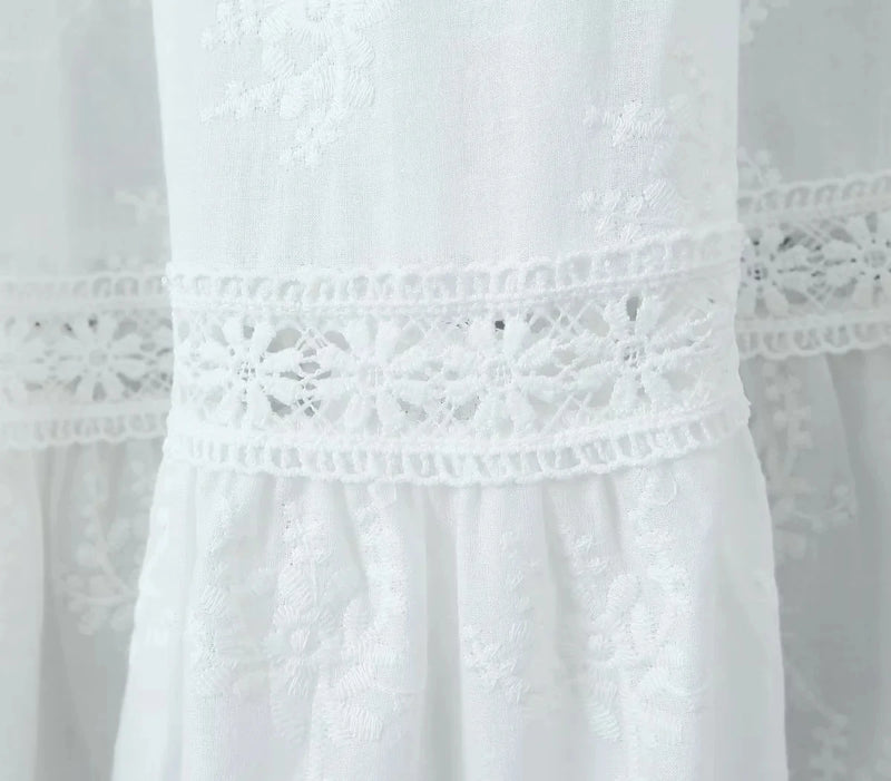 Conjunto de saia de renda vestido de verão feminino praia férias sexy algodão conjunto combinando roupas primavera branco 2 peças vestidos feminino conjunto 2025