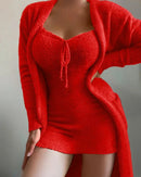 2025 novo luxo feminino conjunto de pijamas de pelúcia topo de colheita + calças compridas casaco 3 peças terno homewear feminino conjuntos de correspondência pijamas quentes pjs