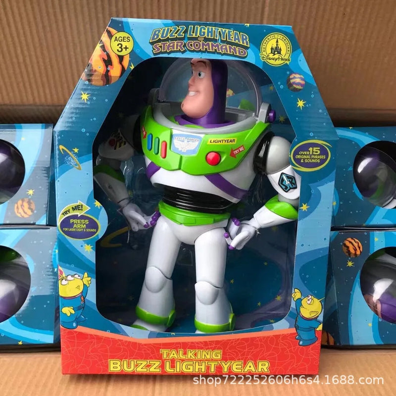 Disney toy story 4 buzz lightyear, som elétrico emissor de luz, asas de ejeção, figura móvel, boneca de deformação, presentes para meninos
