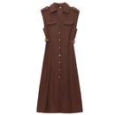 Vestido feminino longo de linho midi vestidos de verão terno feminino espartilho vestidos de festa jovens sem mangas vestidos formais casuais