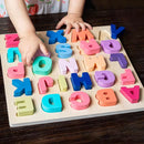 Crianças quebra-cabeça de madeira montessori brinquedos do bebê abc alfabeto número forma correspondência jogo de tabuleiro pré-escolar brinquedo educativo para crianças 2-4
